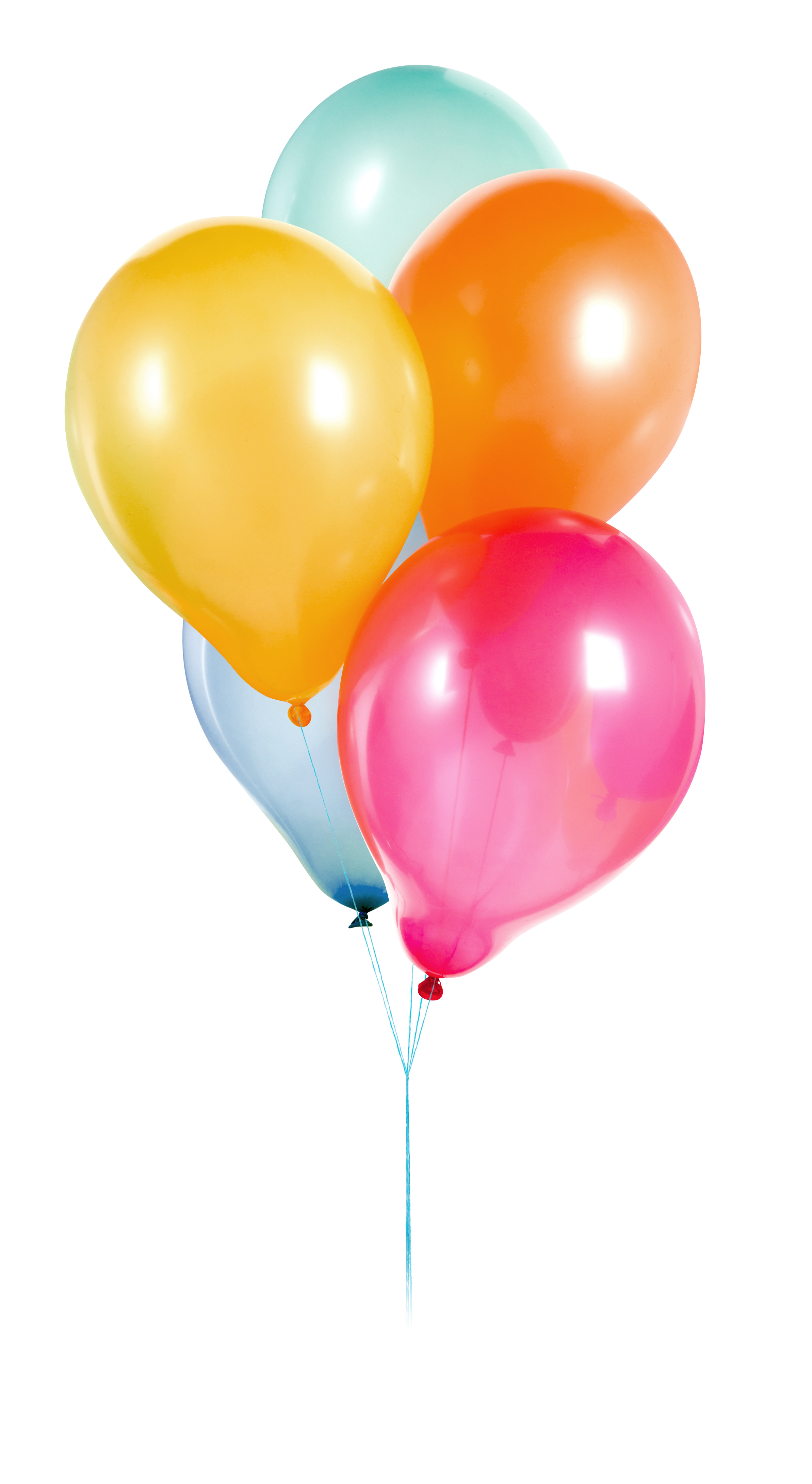 Uppblåsta ballonger i olika färger